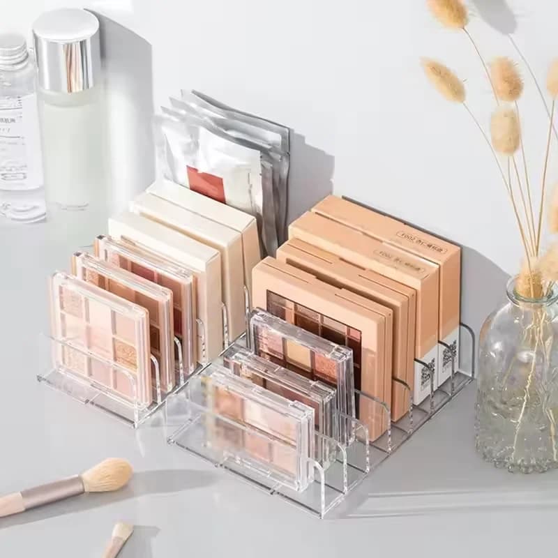 Boîte de rangement pour maquillage, étagère transparente à 7 compartiments, présentoir multi-cellules pour cosmétiques, fard à joues, fard à paupières, gain de place, durable