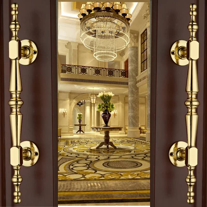 Porte coulissante en bois massif doré européen, poignée de porte de garde-robe, boutons de poignée de tiroir d'armoire, conception de quincaillerie
