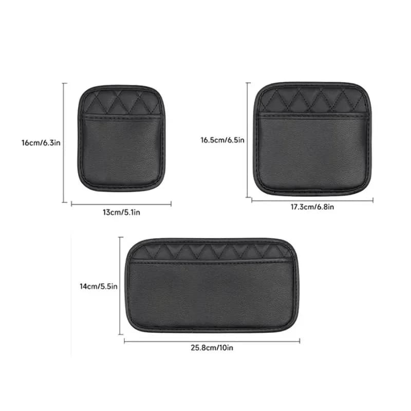 Pochette de rangement pour voiture en cuir PU, sac auto-adhésif pour articles divers, accessoires universels pour l'intérieur de la voiture, pochette de rangement pour tous les véhicules