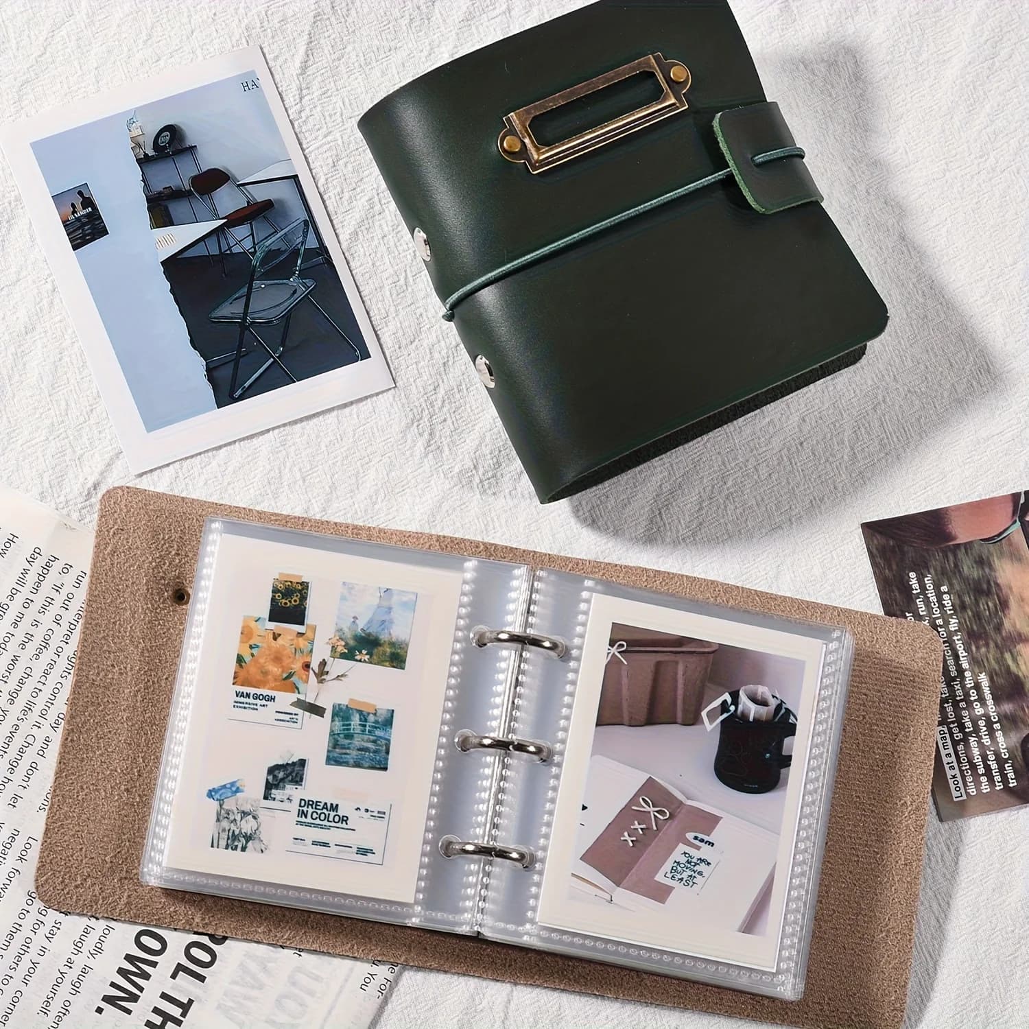 Album photo rétro en cuir, mini album photo Polaroid, livre de souvenirs pour couple, porte-cartes de voyage 1 poche 3 pouces