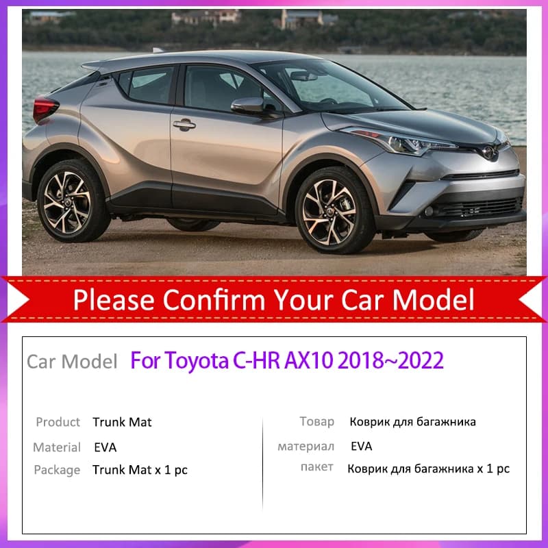 Tapis de coffre de voiture pour Toyota C-HR CHR AX10 AX50 2018 2019 2020 2021 2022, couverture de doublure de coffre arrière, accessoires automobiles antidérapants