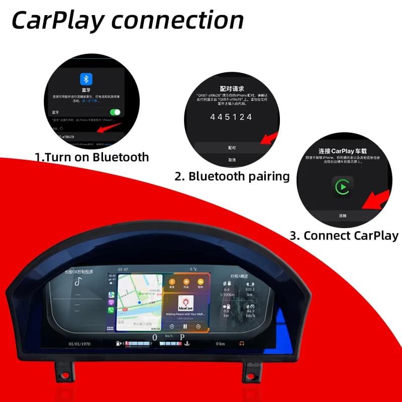 Tableau de bord numérique pour Land Rover Discovery 3 2004-2009/Range Rover Sport 2005-2009, compteur de vitesse, tableau de bord, CarPlay 12.3 pouces