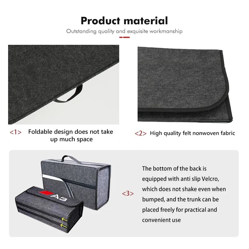 Boîte de rangement pour coffre de voiture, organisateur de voyage portable, sac pliable pour Audi S RS ABT A1 A2 A3 A4 A5 A6 A7 A8