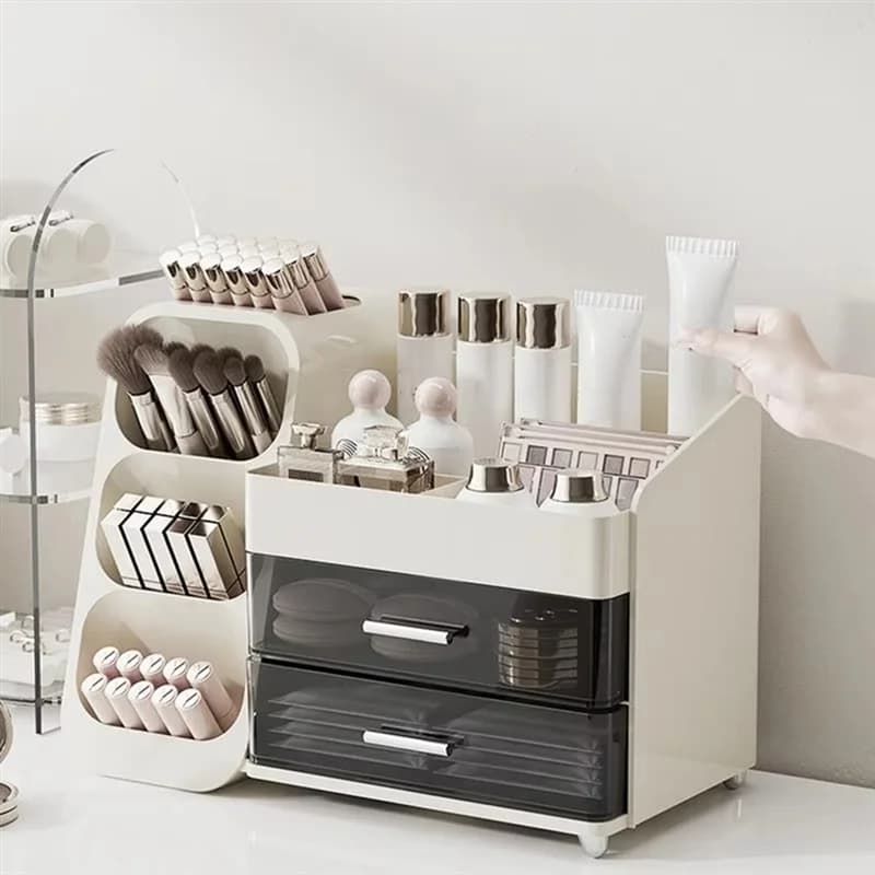 Boîte de rangement de maquillage de Style tiroir, organisateur de dortoir, cosmétiques en plastique, coiffeuse de soins de la peau, conteneur de articles divers de bureau