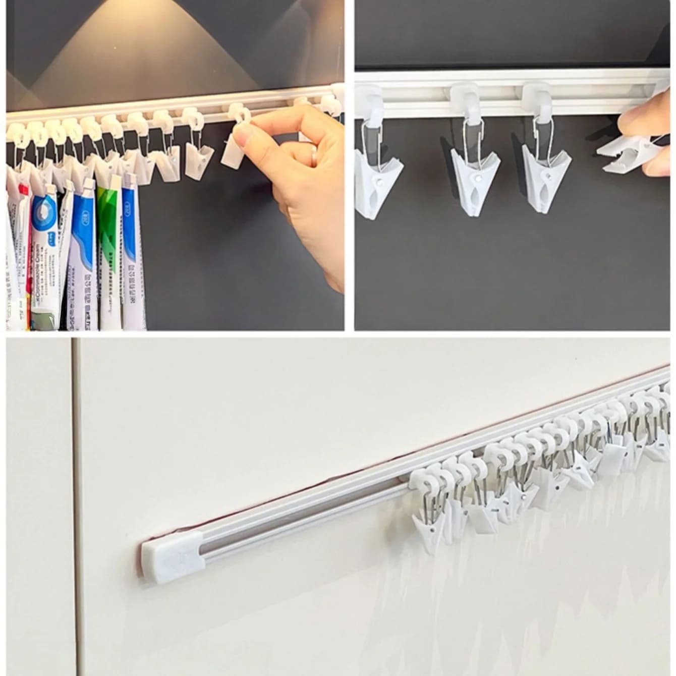 Porte d'armoire d'artefact de stockage de pommade suspendue, Rail extractible à l'envers, Clip de stockage de pommade, support de stockage de médicaments