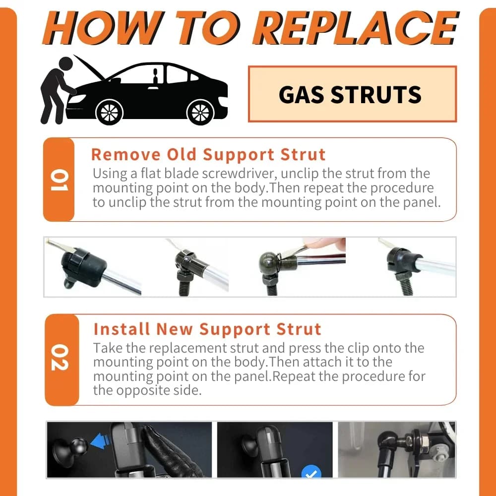 Amortisseur de hayon arrière, support de levage, ressort à gaz, jambe de force de coffre pour Renault Captur, Kaptur, Global Access, HA SUV, 2016-2023, Qté (2)