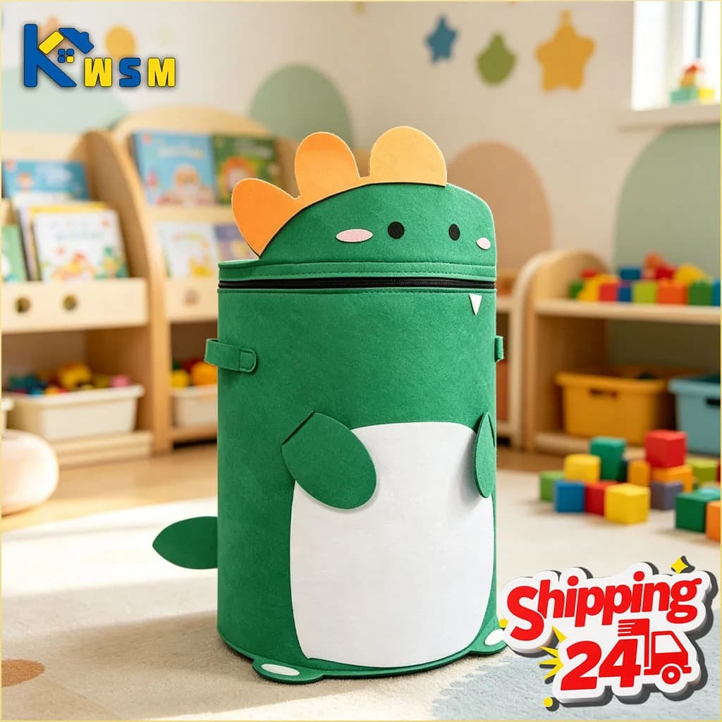 Panier de rangement pour jouets avec couvercle, grande capacité, pliable, pour chambre, salle de jeux, salle de classe, durable, bords arrondis