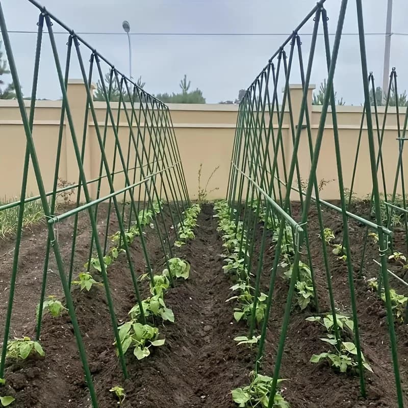 Support de pergola pour jardin vert - Tiges de support pour plantes en acier revêtu de PVC, supports de plantation pour potager, supports pour vignes