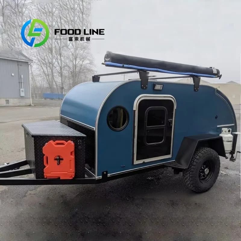 Remorque de camping familiale avec grand espace de rangement, chariot utilitaire pliable pour le camping, les voyages en camping-car, les pique-niques, la plage et les campings en plein air.