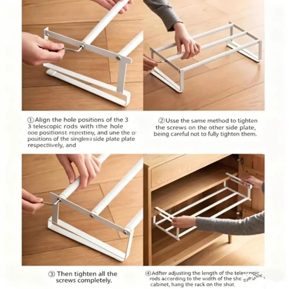 Étagère à chaussures en métal extensible et ajustable, gain de place, nouvelle armoire à chaussures efficace, organisateur de rangement pour salle de bain