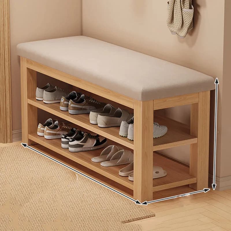 Organisateur de banc, meuble de rangement pour chaussures, étagère à chaussures mobile de luxe en bois pour salon, mobilier d'hôtel