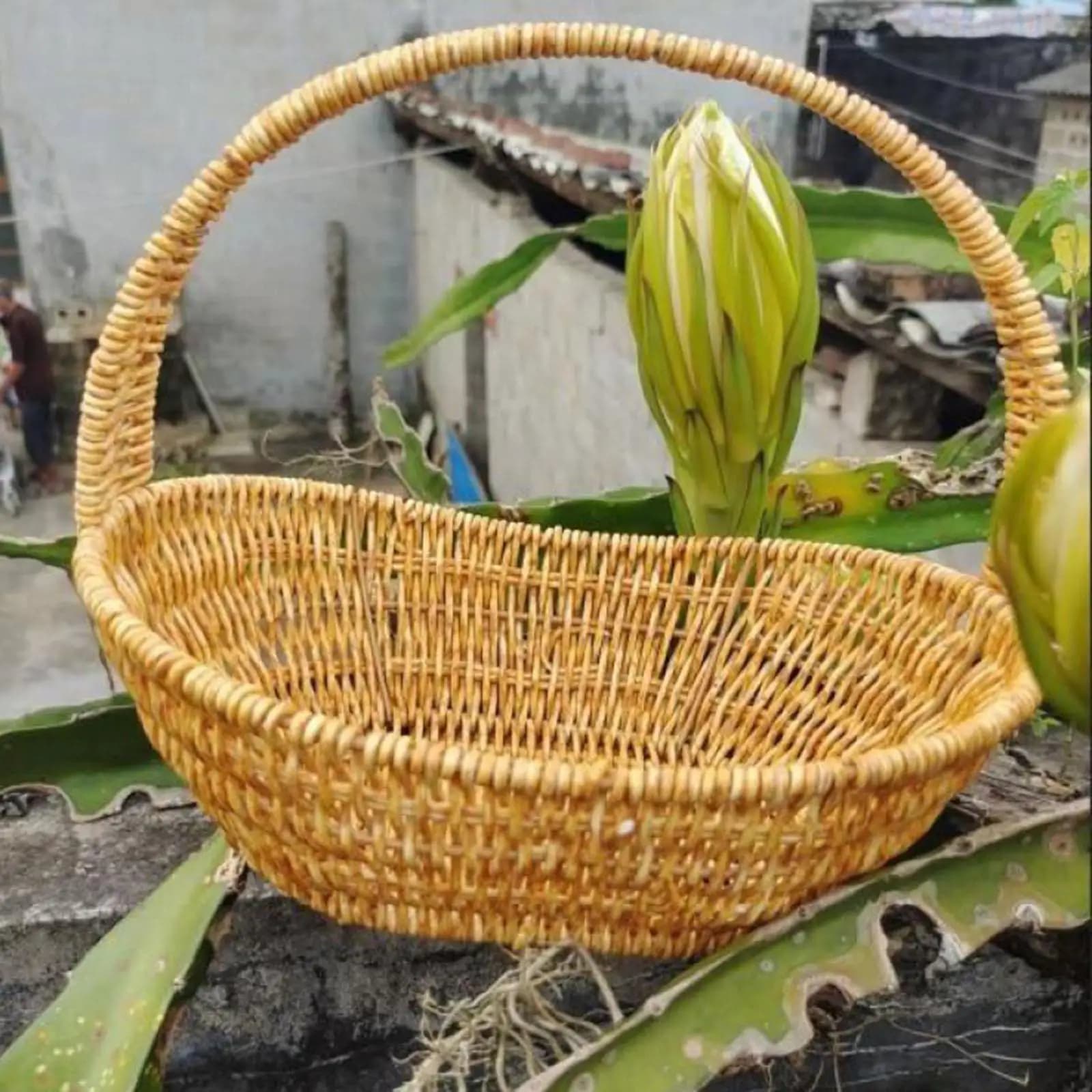 Panier de rangement tissé à la main, panier de courses, panier de pique-nique, idéal pour la plage, le shopping, la randonnée et la cuisine