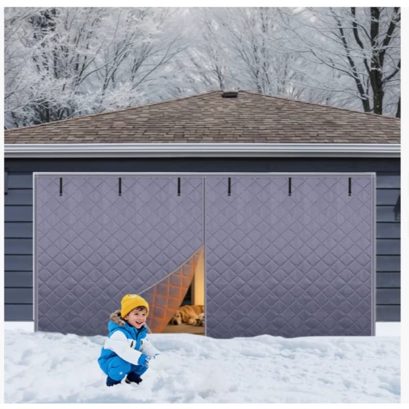 Écran de porte de garage pour kit d'isolation d'hiver, rideau de porte isolé thermique magnétique avec tissu Oxford auto-absorption magnétique