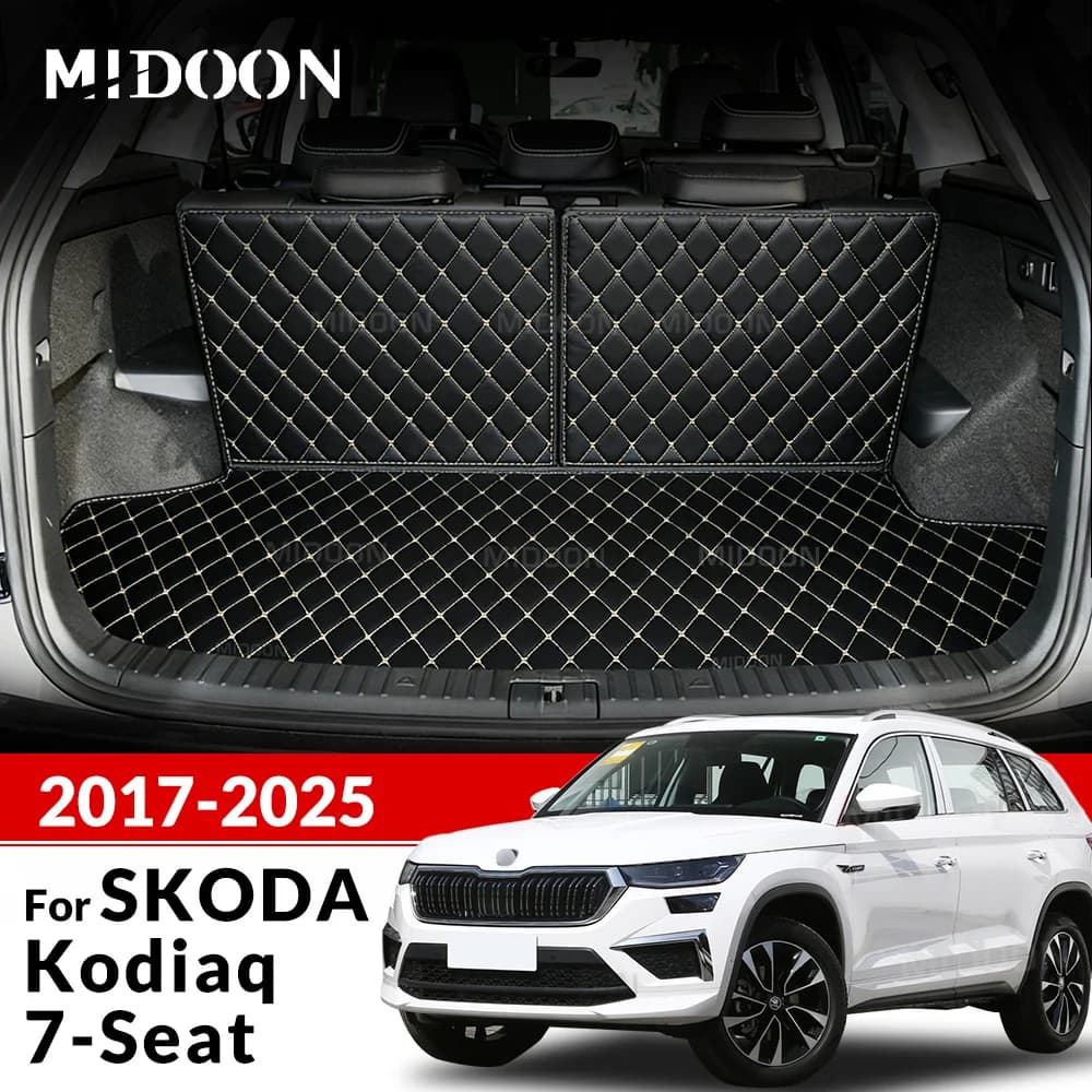 Tapis de coffre de voiture pour SKODA Kodiaq 7 places 2017 2018 2019 2020 2021 2022 2023-2025, accessoires de voiture personnalisés, décoration intérieure automobile