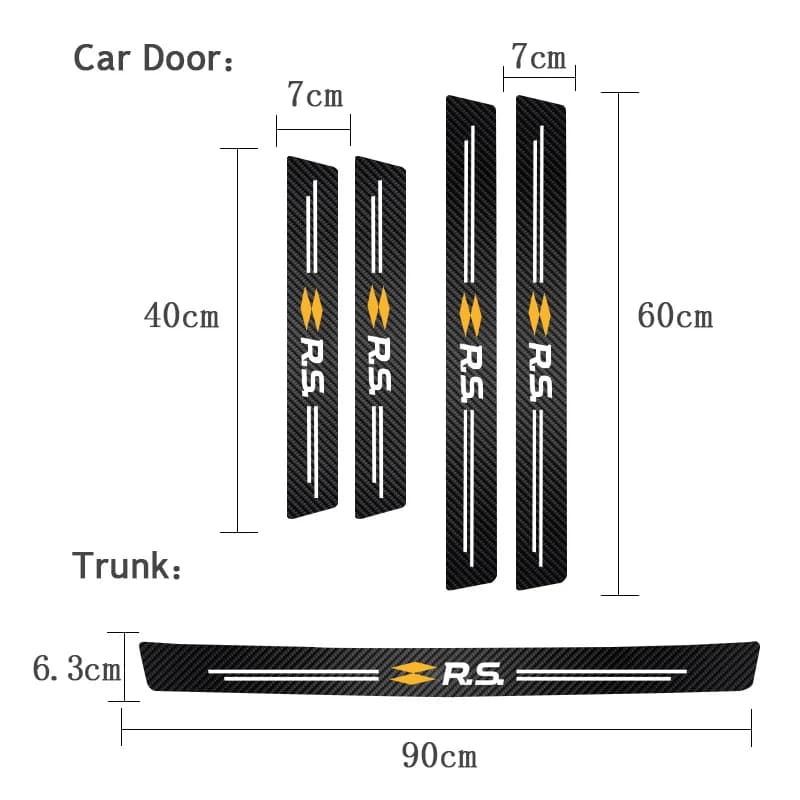 Autocollants de coffre en Fiber de carbone pour voiture, autocollant de seuil de voiture pour Renault RS Line Fluence Captur Megane Kadjar, autocollant décoratif automobile ﻿ ﻿