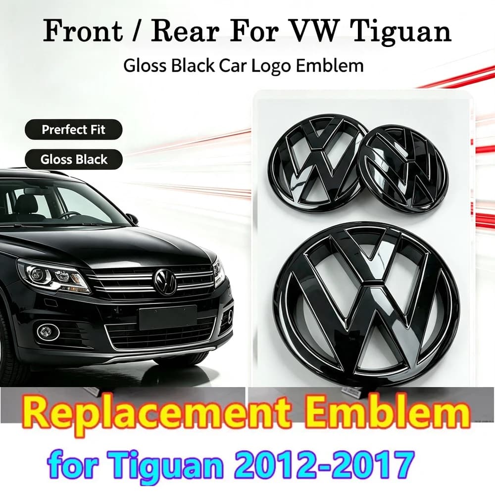 Autocollant décoratif pour calandre avant, emblème de coffre arrière, couvercle de coffre, logo pour Volkswagen Tiguan 2012-2017, accessoires.
