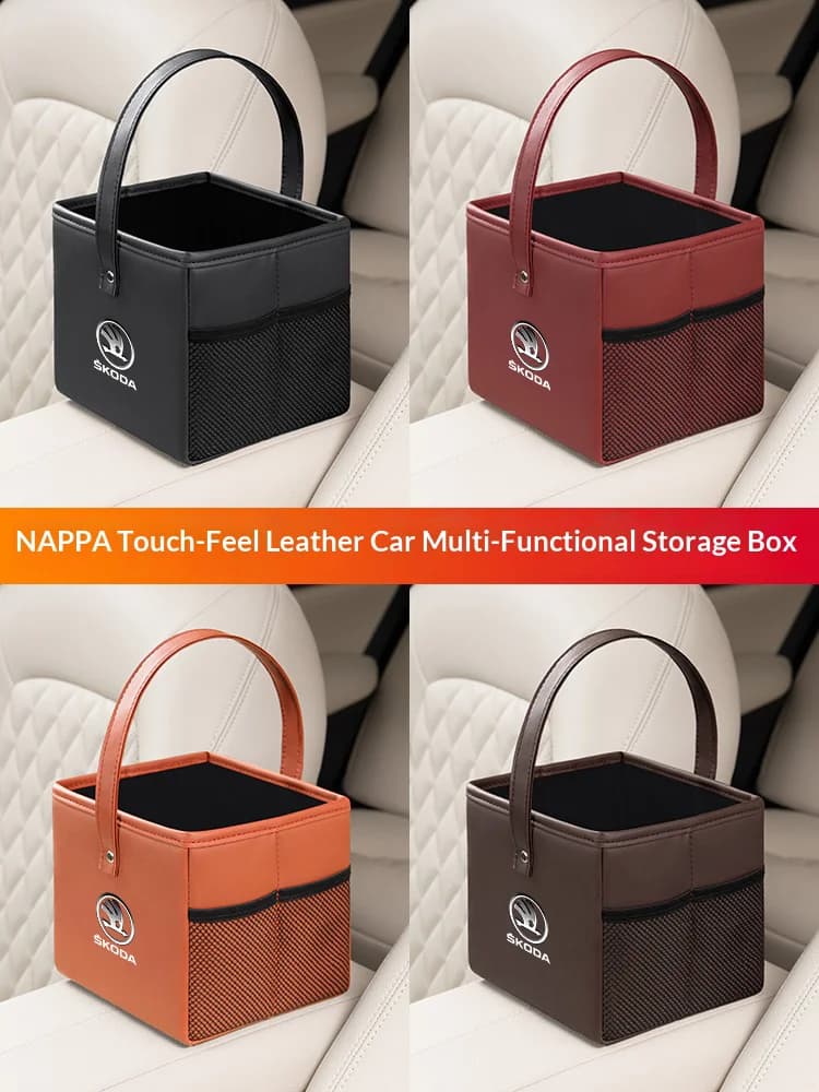 Sac de rangement intérieur pliable en cuir pour voiture, sac de rangement pour coffre de voiture, pour Skoda VRS Superb Scala Octavia Kodiaq KAROQ Kamiq Fabia Rapid YETI