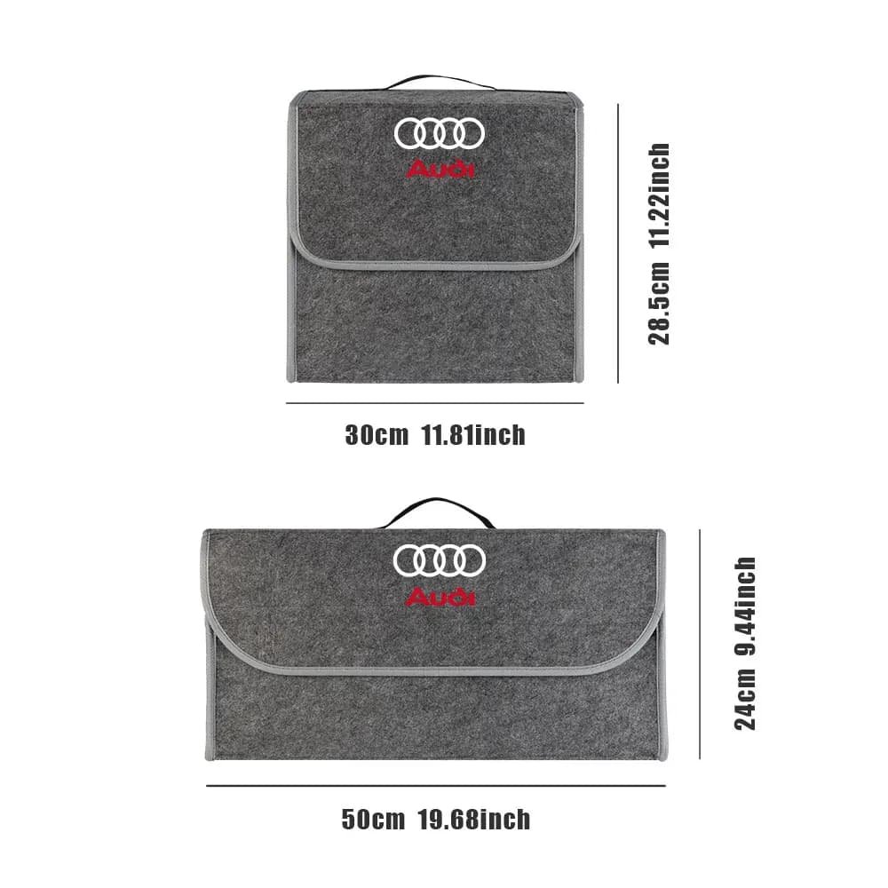 Boîte de rangement portable pour coffre de voiture, sac de rangement pliable en feutre pour Audi A1 A2 A3 A4 A5 A6 A7 A8 Q5 Q7 C8 B8 C6 Quyttro Sline