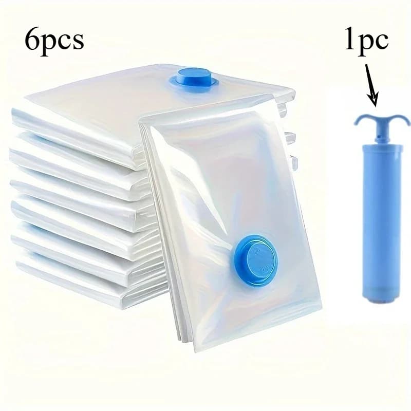 Sac de rangement sous vide avec pompe manuelle |   Sac de voyage portable pour vêtements, couvertures, literie, couette