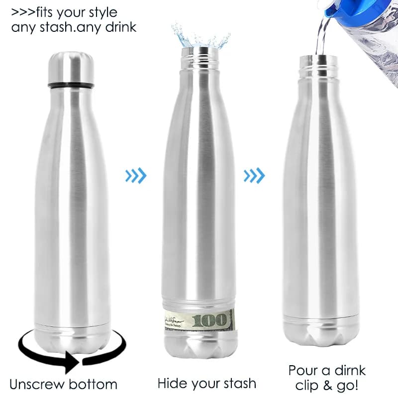 Coffre-fort Secret en acier, bouteille d'eau, coffre-fort, boîte d'argent, coffre-fort caché, compartiment de rangement pour cartes, clés d'argent
