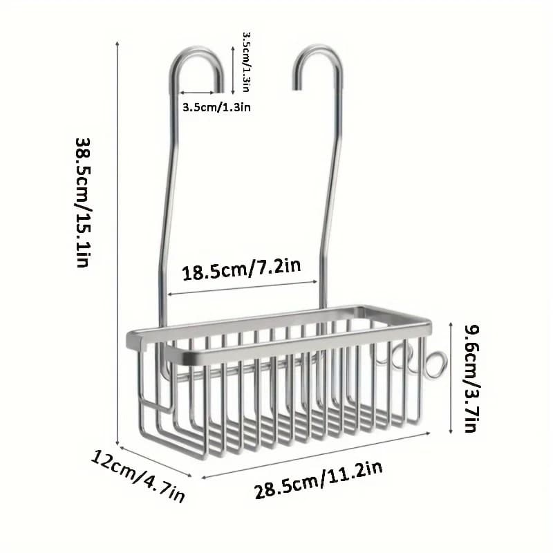 Caddie de douche suspendu, support de rangement de salle de bain sur la douche, étagère murale pour shampoing, après-shampooing et accessoires de salle de bain