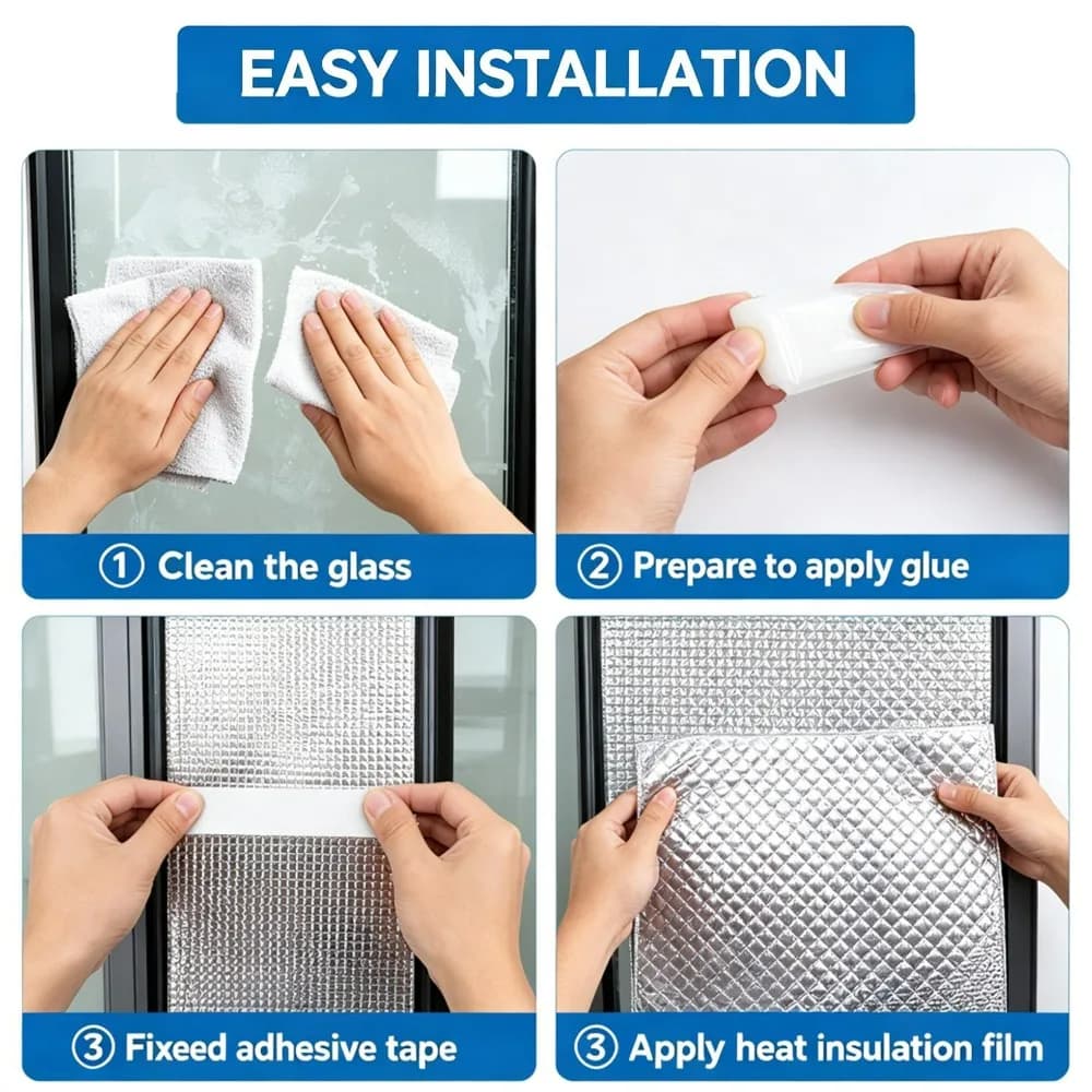 Tapis d'isolation thermique pour voiture, double face, en aluminium réfléchissant, anti-humidité, insonorisant, en mousse, pour toit et fenêtre, bouclier thermique