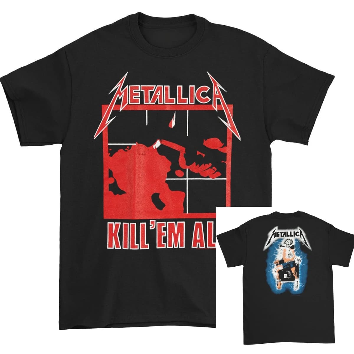 T-shirt en coton avec image de groupe Metallica, Streetwear d'été pour hommes et femmes