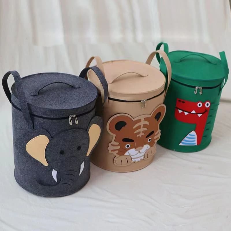 Panier de rangement pour jouets avec couvercle, grande capacité, pliable, pour chambre, salle de jeux, salle de classe, durable, bords arrondis