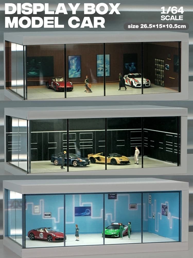Scène de modèle de garage avec version légère, simulation de scène, renforcement de la décoration, à l'exclusion des poupées et des modèles de voitures, 1/64
