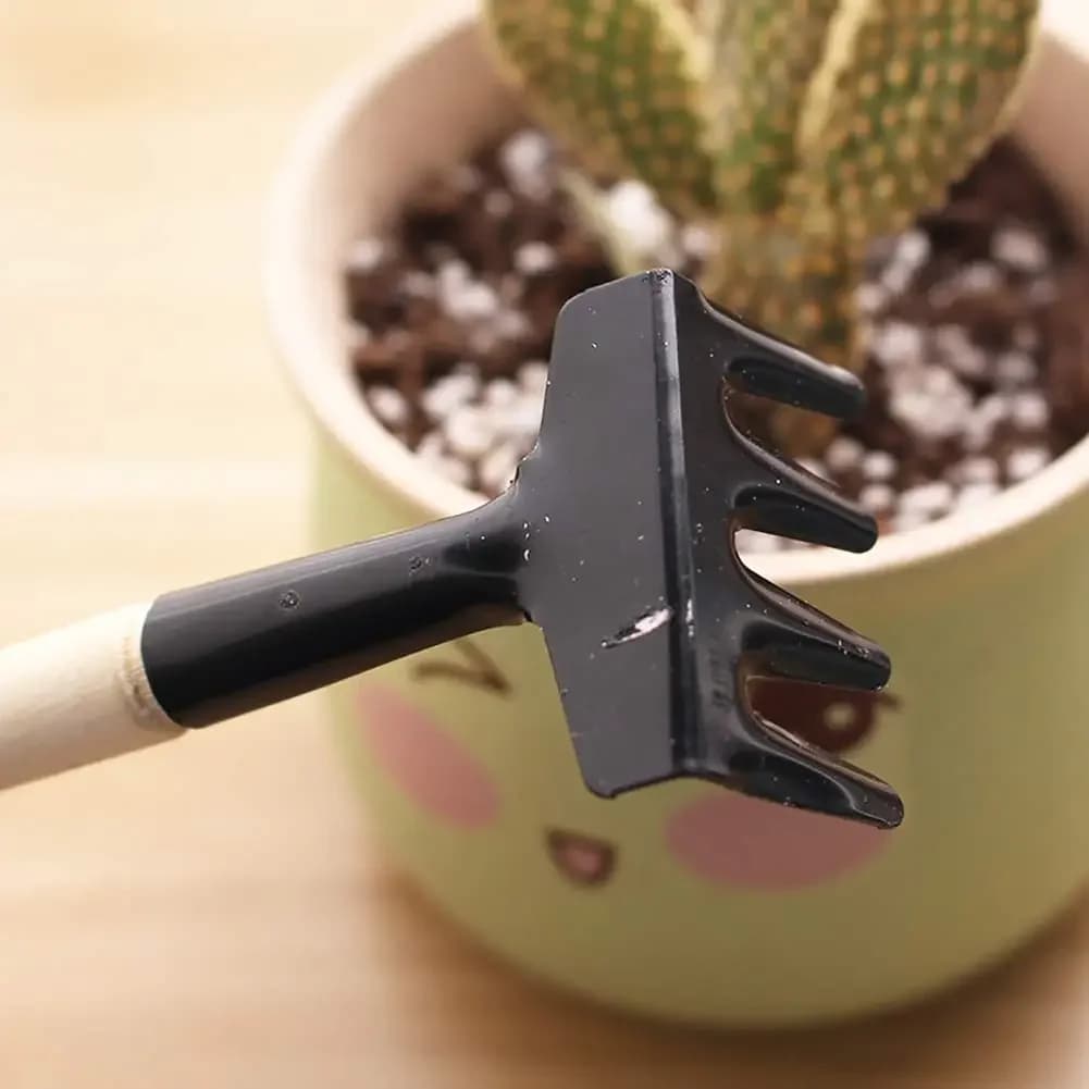 Outils de jardinage, ensemble de trois pièces, Mini outils de jardin, pelle multifonction, pelle de herse, plante domestique, pelle de sol en pin