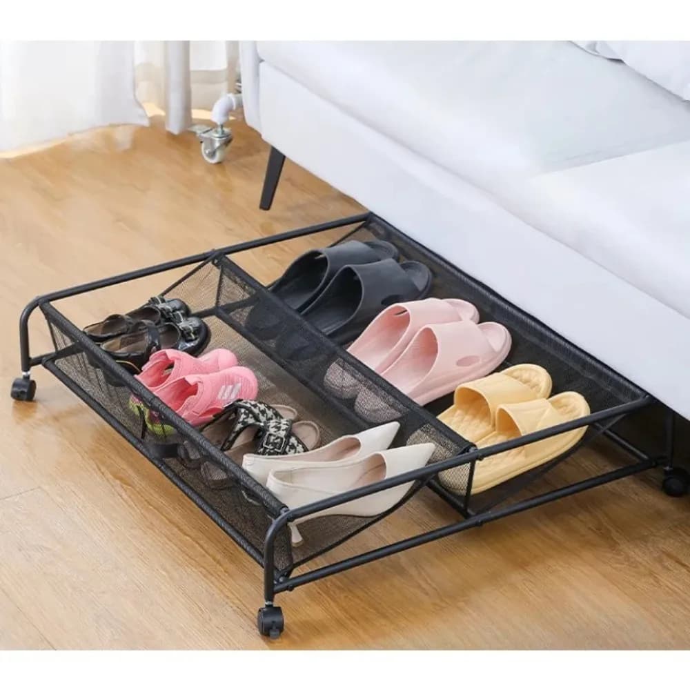 Étagère à chaussures Simple, étagère de rangement sous le lit avec boucle roulante pour chaussures, chambre à coucher, gain de place, support de bottes, fournitures de rangement ménagères