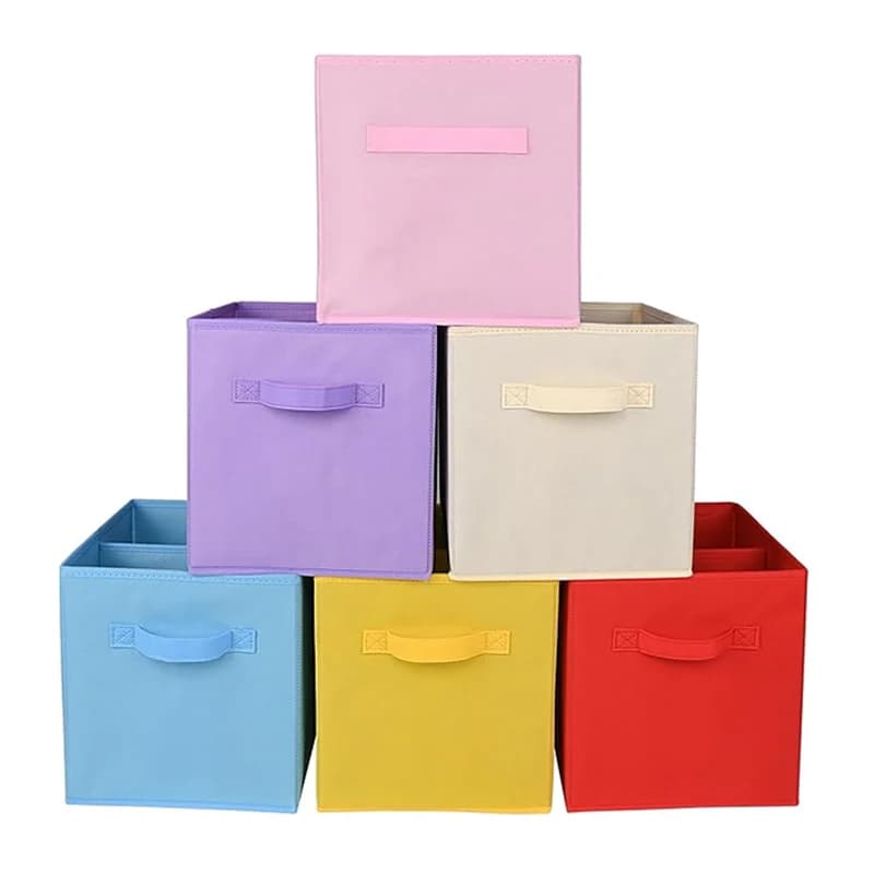 Boîte de rangement pliable en tissu non tissé, boîte de rangement pour la maison, le placard et les jouets, boîte de rangement pour vêtements et livres
