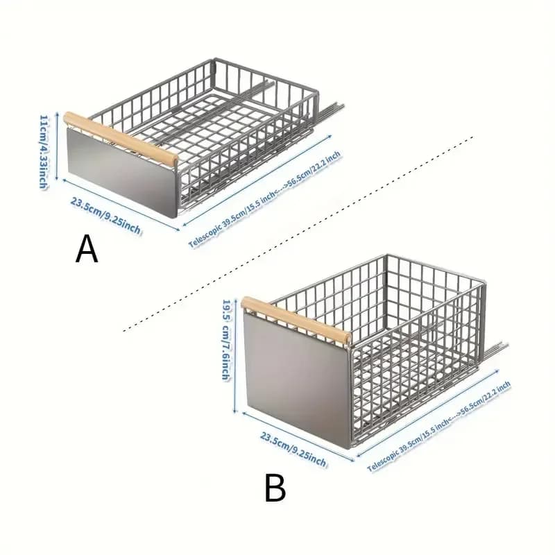 Panier de rangement extractible en métal, organisateur d'armoire coulissant, rangement d'épices et de couverts, organisateur d'armoire de cuisine polyvalent