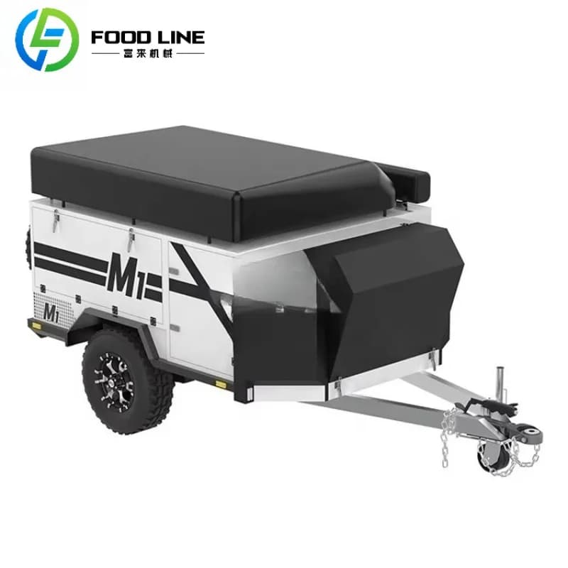 Remorque de voyage Durable pour caravane de Camping sur Terrain à distance avec dégagement au sol amélioré et cadre robuste pour les voyages hors route