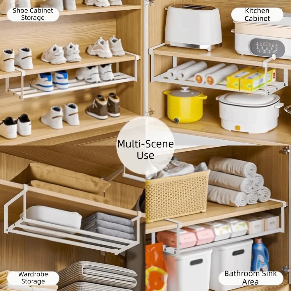 Étagère à chaussures en métal extensible et ajustable, gain de place, nouvelle armoire à chaussures efficace, organisateur de rangement pour salle de bain