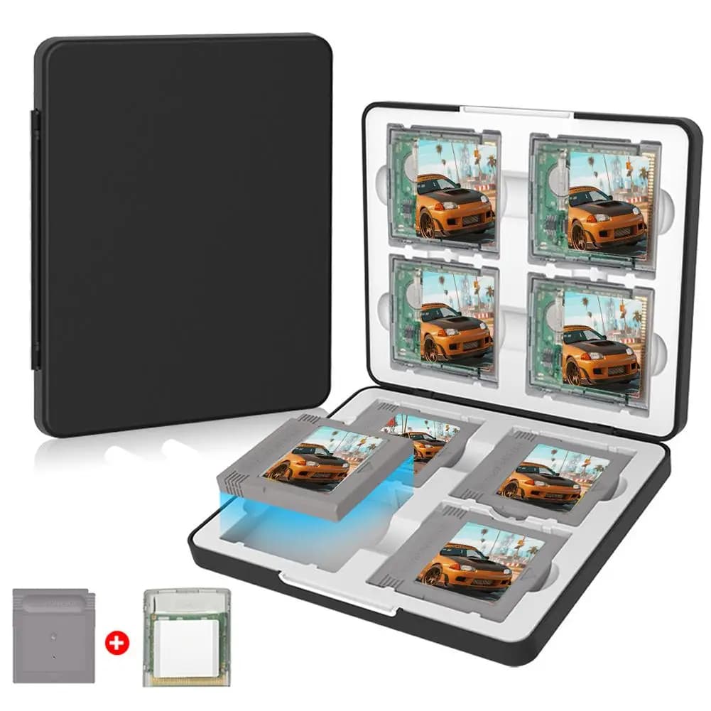 Boîte de rangement pour cartes de jeu GBC/GB 8-en-1 - Organisateur magnétique pour cartouches Game Boy Advance ﻿