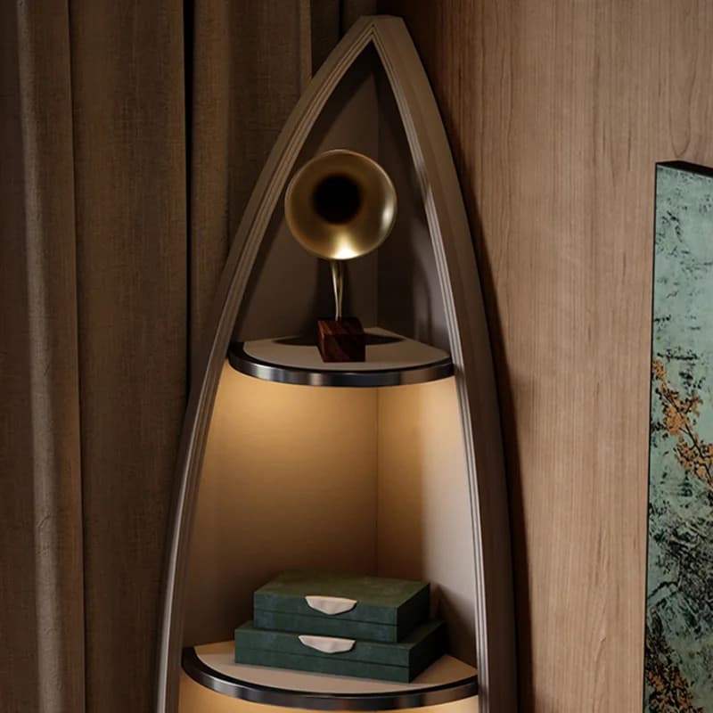 Armoire d'angle de luxe haut de gamme, vitrine de salon moderne du sol au plafond, rangement