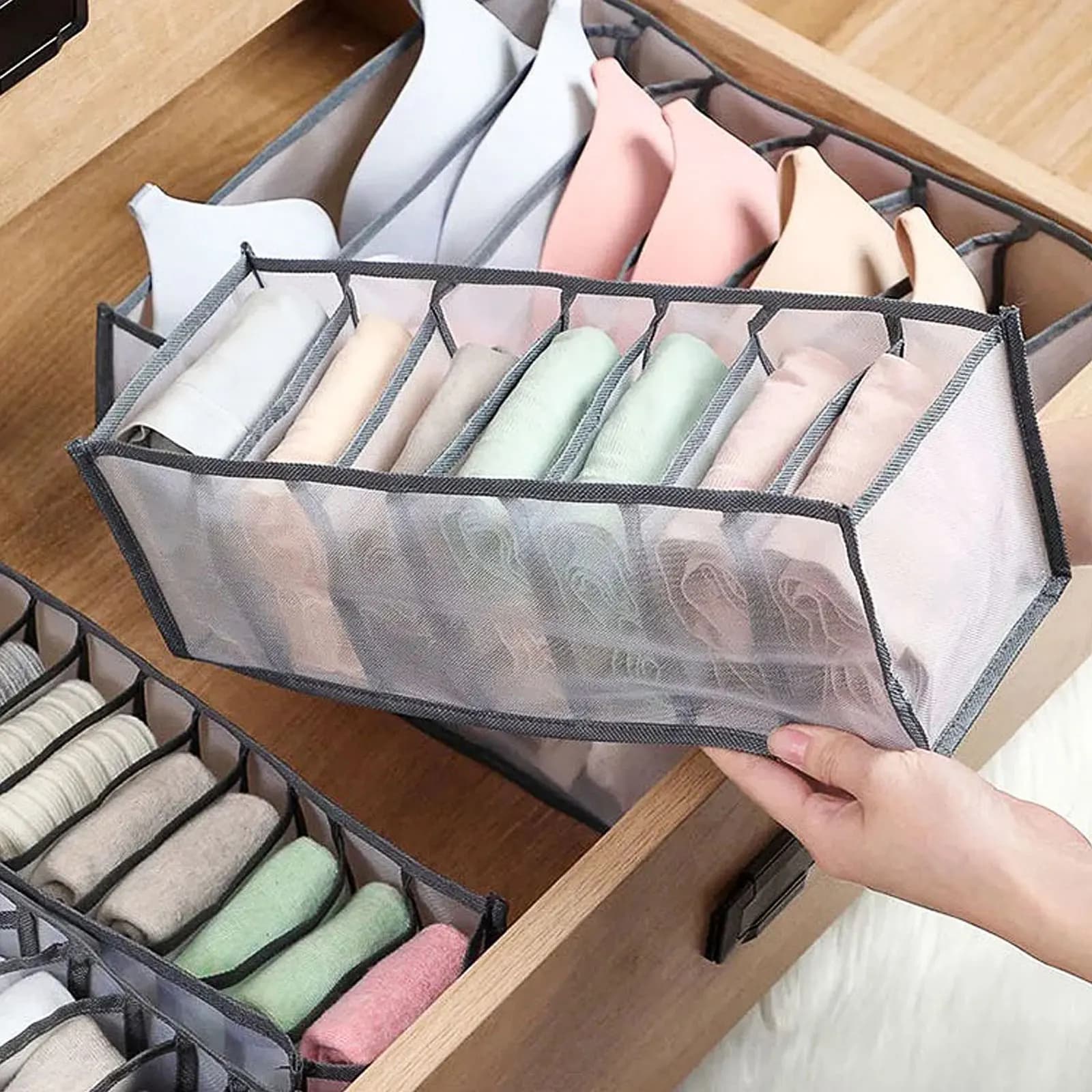 Organisateur de tiroir pour sous-vêtements, boîte de rangement pliable, organisateurs de placard, diviseur de tiroir, boîtes de rangement pour sous-vêtements, chaussettes, soutien-gorge