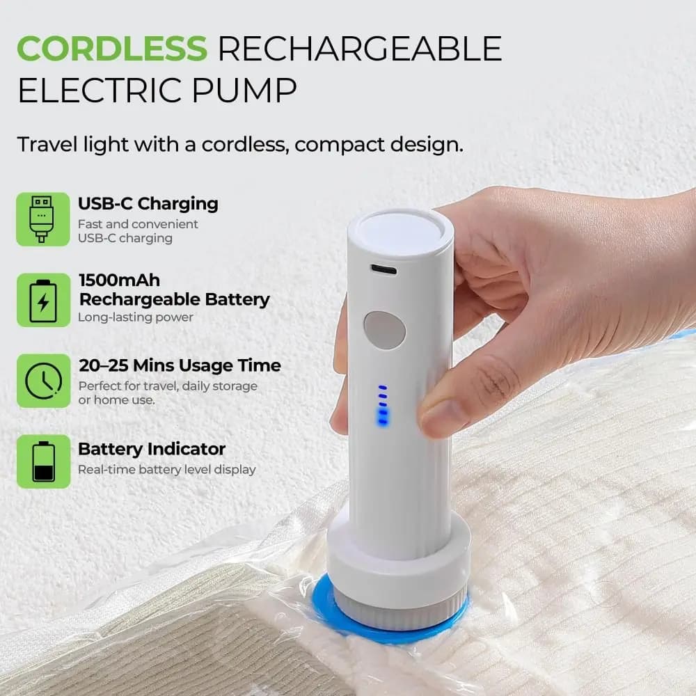 Nouvelle pompe à vide électrique Rechargeable, accessoires de sac de rangement portables, Mini sac sous vide, pompe d'aspiration, pompe à Air de voyage