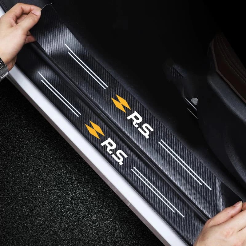 Autocollants de coffre en Fiber de carbone pour voiture, autocollant de seuil de voiture pour Renault RS Line Fluence Captur Megane Kadjar, autocollant décoratif automobile ﻿ ﻿