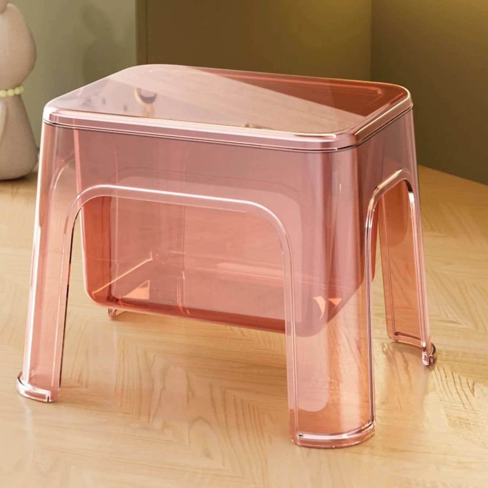 Escabeau de rangement pouf Stable repose-pieds tabouret Transparent repose-pieds tabouret à langer pour le linge domestique salon