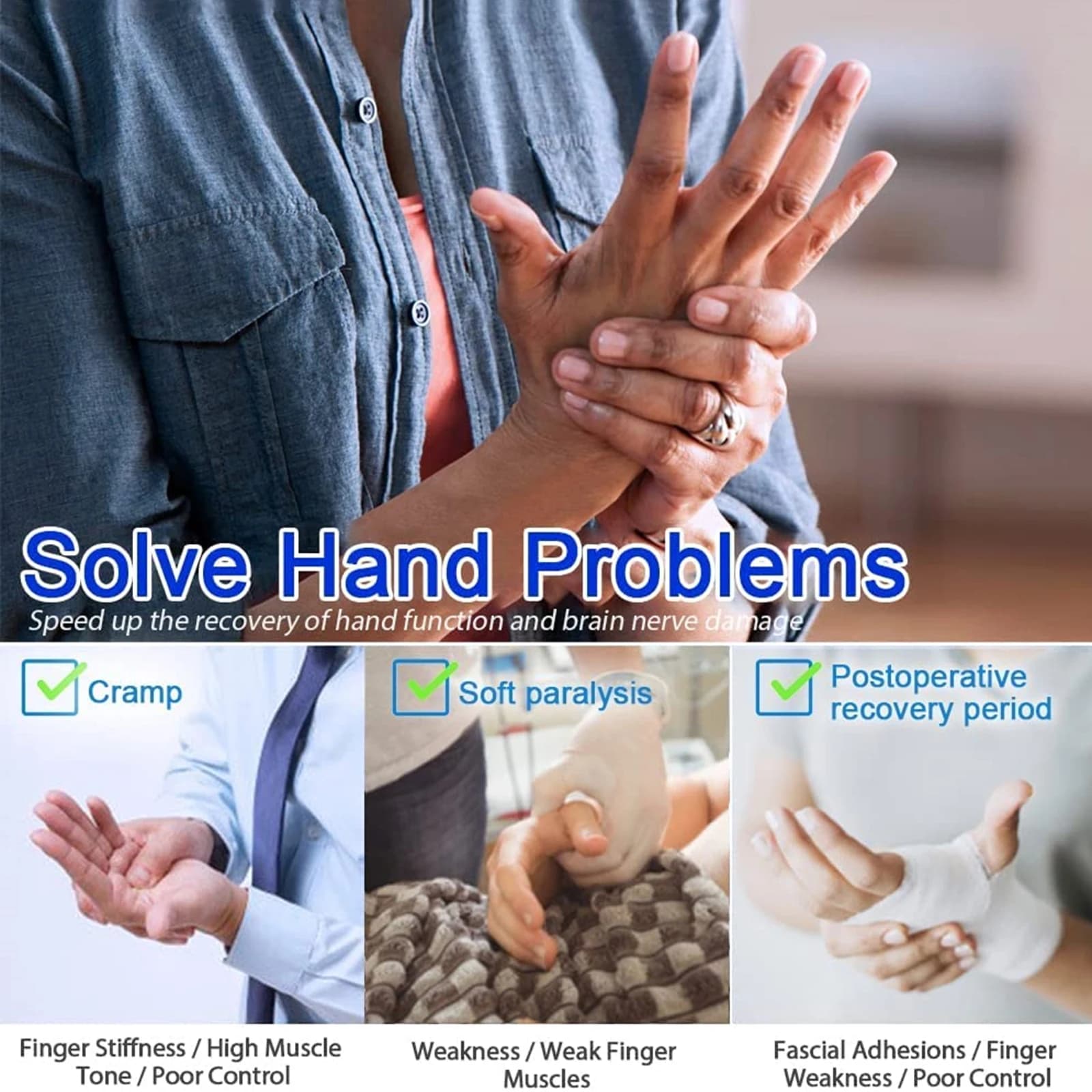 Gant Robot de rééducation des mains, entraînement des doigts, gants de Massage, rééducation des accidents vasculaires cérébrales, hémiplégie, récupération de la fonction des mains