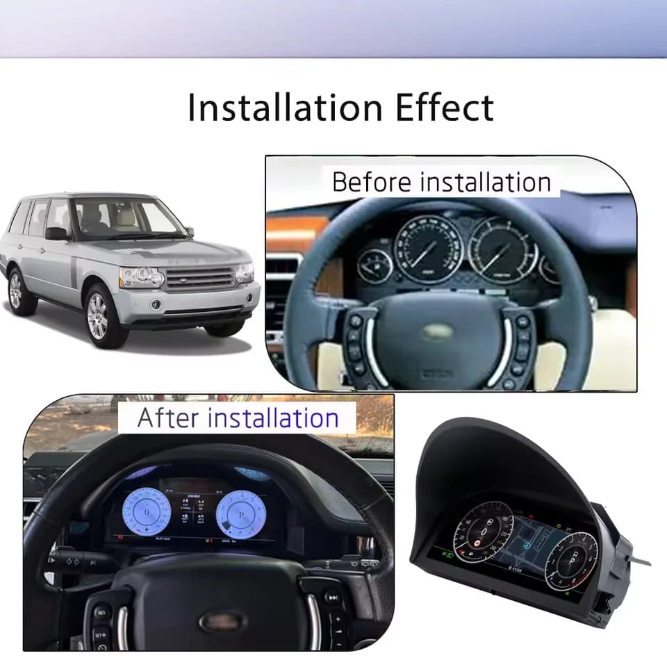 Pour Land Rover Range Rover Vogue V8 L322 2004-2012 Compteur de vitesse Tableau de bord Écran LCD numérique 12,3 pouces
