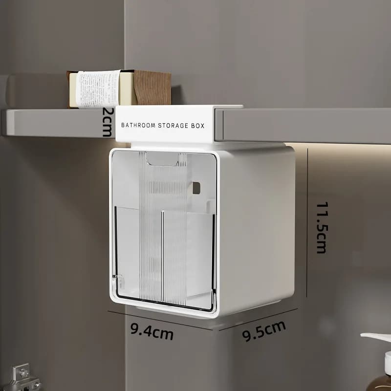 Boîte de rangement à suspendre/à accrocher. Armoire à miroir connectée à une boîte de rangement cosmétique. Boîte de rangement pour coton-tiges. Convient pour la salle de bain