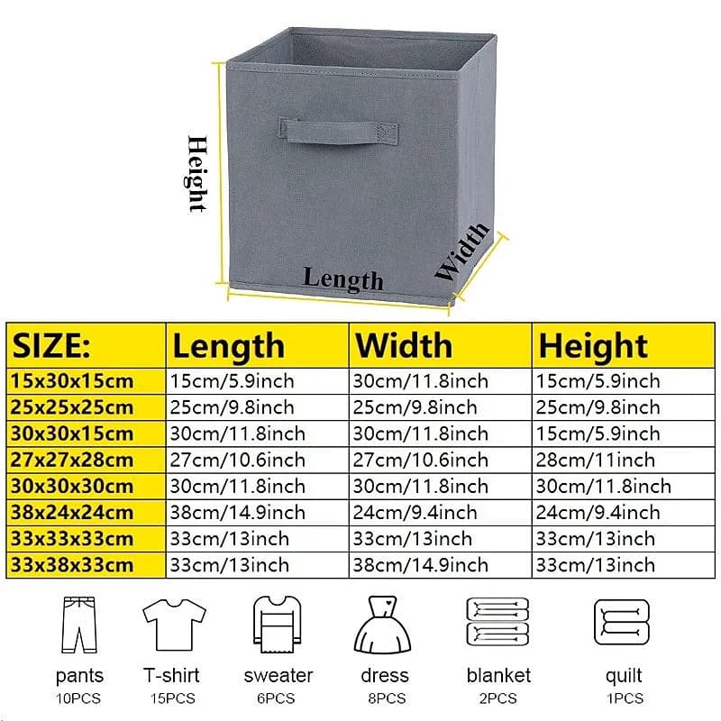 Cubes de rangement pliables en tissu, bacs pliables avec poignées, organisateur coloré pour vêtements, jouets, livres, étagères, placard, pépinière