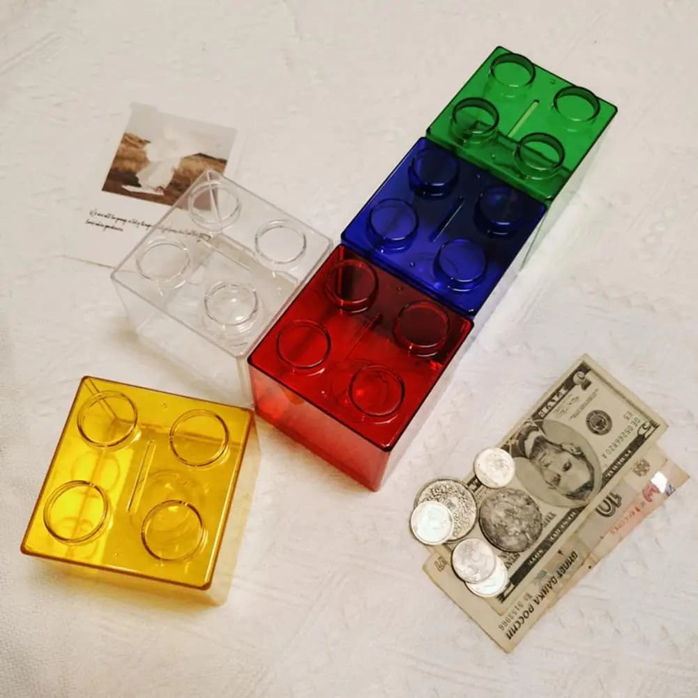 Tirelire blocs pratiques tirelire mallette de rangement de pièces de monnaie jouet pour enfants banque de pièces à Surface lisse