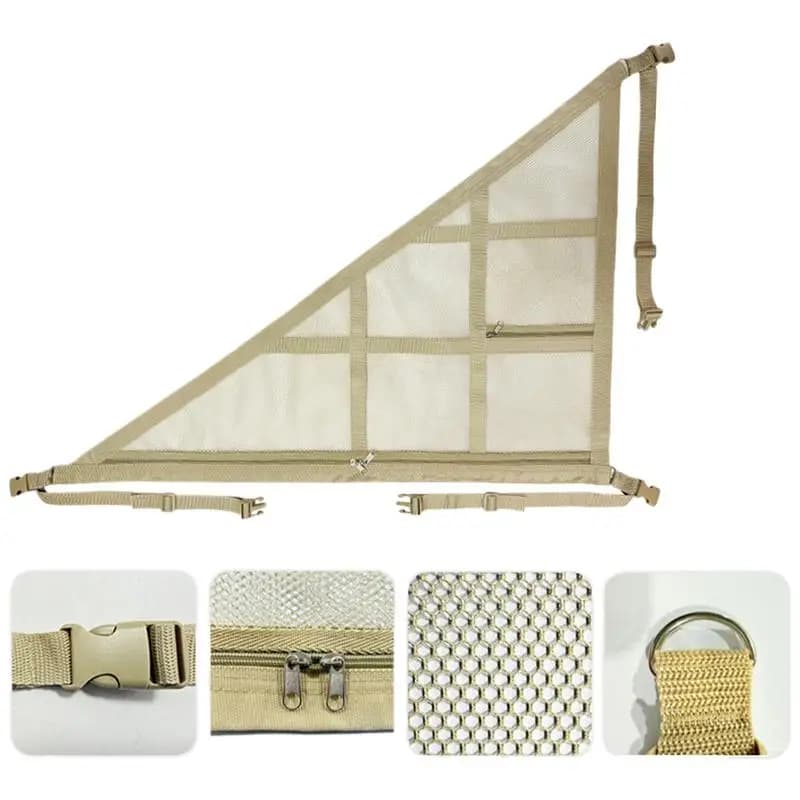 Filet de Plafond Triangulaire pour Nikde Voiture, Filet de Toit à Double Couche, Sac de Rangement pour Coffre