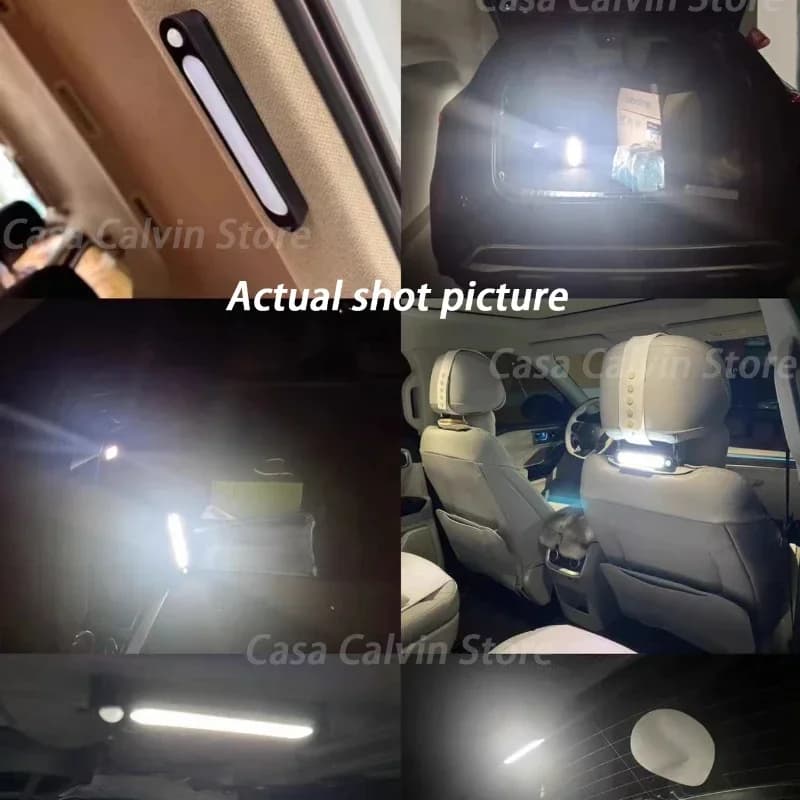 Lumière de capteur de coffre de voiture pour capot de plancher, aste par USB, barre lumineuse à induction automatique, lampe magnétique à mode de détection mauale