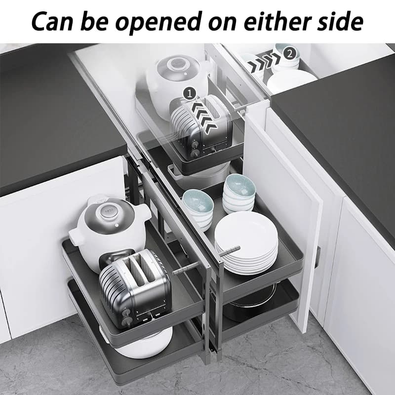 Panier de traction d'angle, supports de rangement réglables, Organization de vaisselle de cuisine, paniers de rangement modernes, accessoires pour la maison