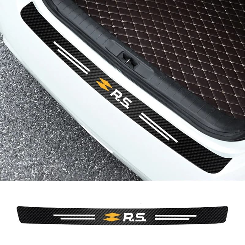 Autocollants de coffre en Fiber de carbone pour voiture, autocollant de seuil de voiture pour Renault RS Line Fluence Captur Megane Kadjar, autocollant décoratif automobile ﻿ ﻿